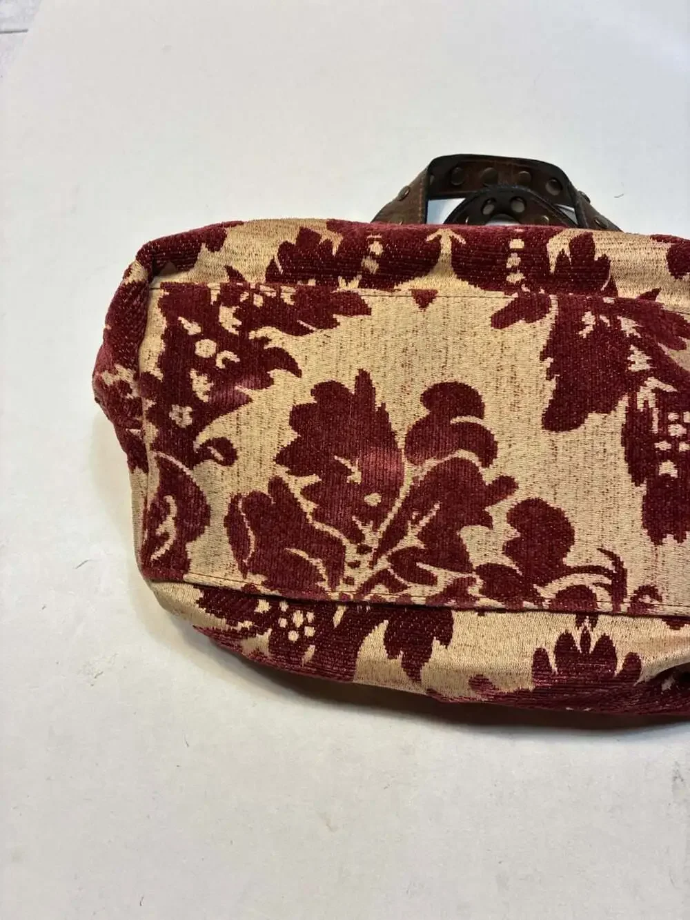 Far Nine Floral Embroidered Velvet and Leather Hobo Bag